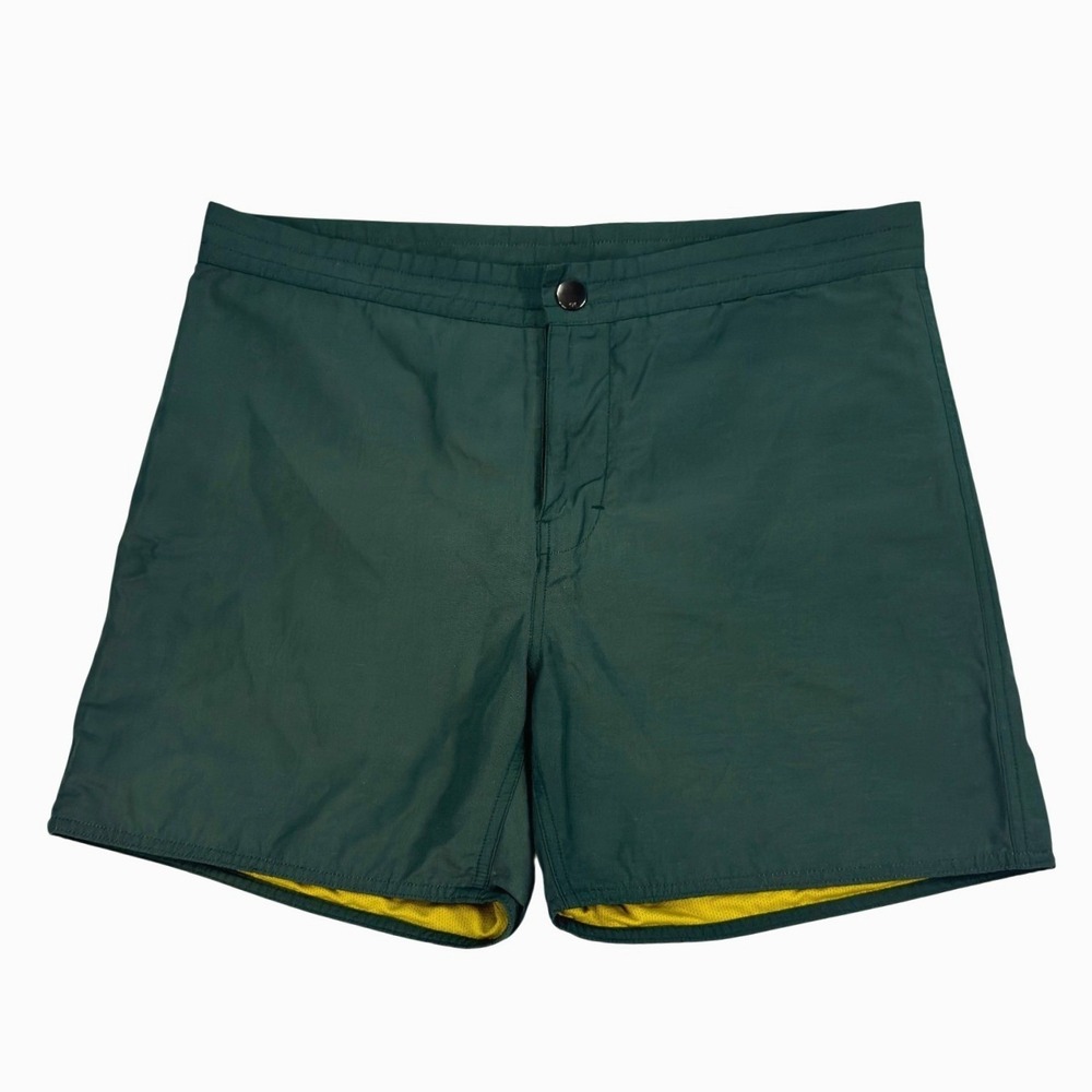 Outerknown Forest Green Men's Hybrid Shorts with Yellow Lining